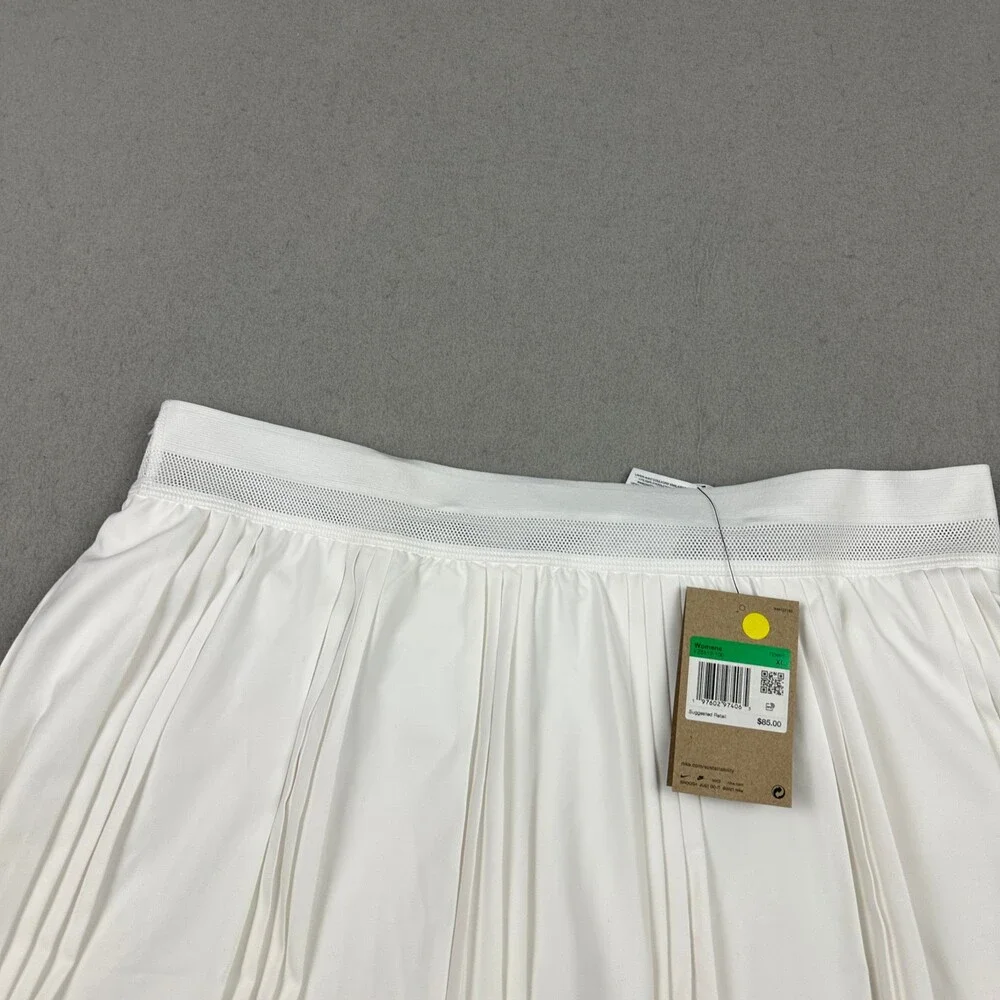 Nike Advantage Court Skirt Women XL White Pleated Skort High Waist Tennis Golf